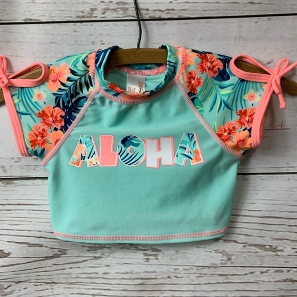 NWT Cat & Jack Aloha Rash Guard Top